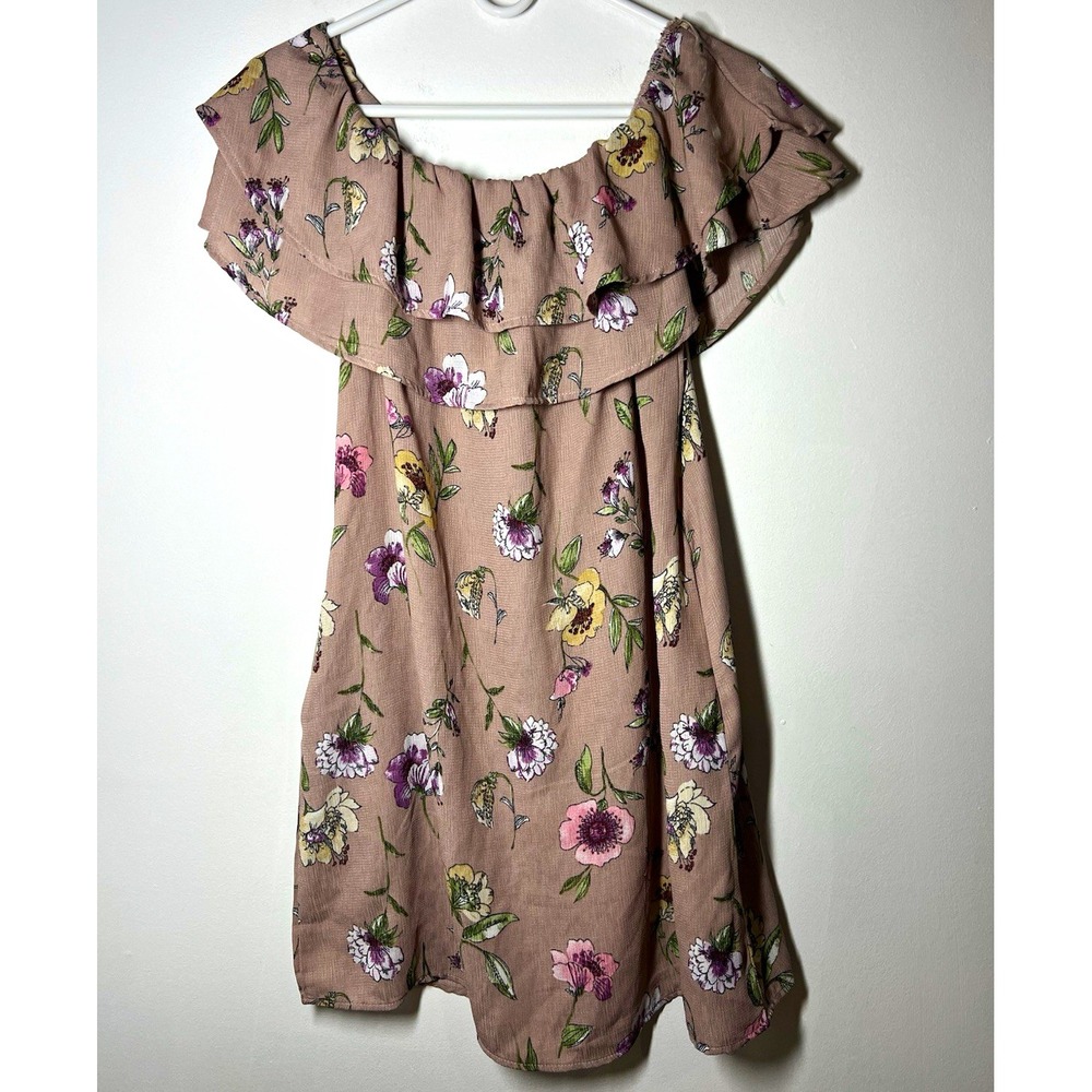 Altar'd State Women's Off Shoulder Ruffle Floral Midi Dress Size S EUC